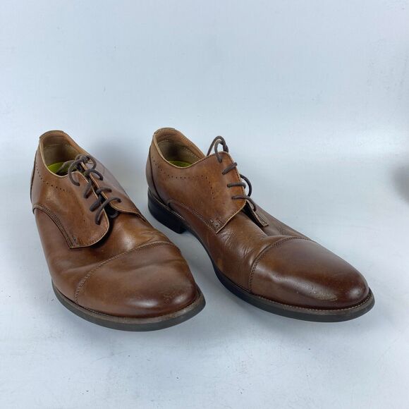 Florsheim Comfortech Oxford Dress Shoes Mens Size 11 M‎ Cognac Cap Toe 11938-221 - Picture 1 of 10